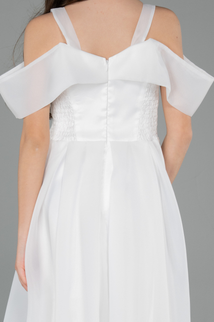 Robe de Soirée Enfants Longue Blanc ABU5903