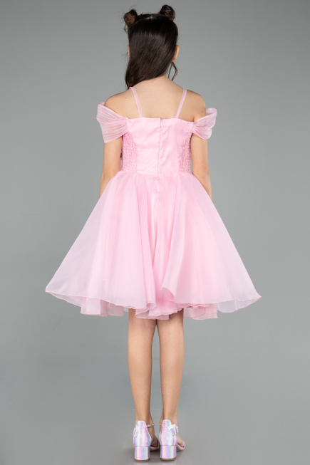 Robe de Soirée Enfants Courte Rose ABK2566