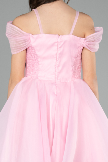 Robe de Soirée Enfants Courte Rose ABK2566
