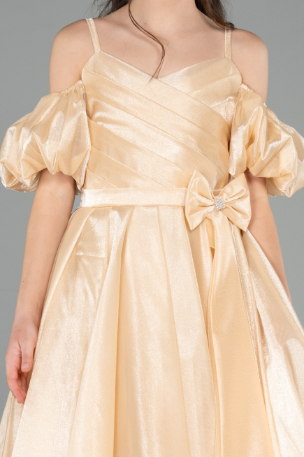 Robe de Soirée Enfants Longue Or ABU5912