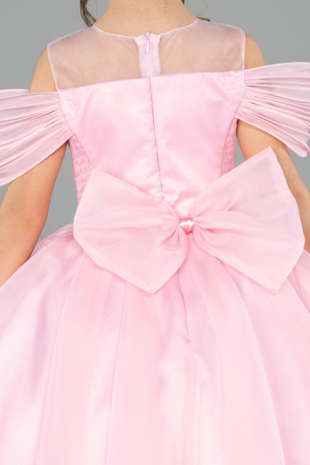 Robe de Mariage Pour Enfant Longue Satin Poudre ABG176