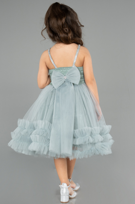 Robe de Soirée Enfants Courte Menthe ABK2567