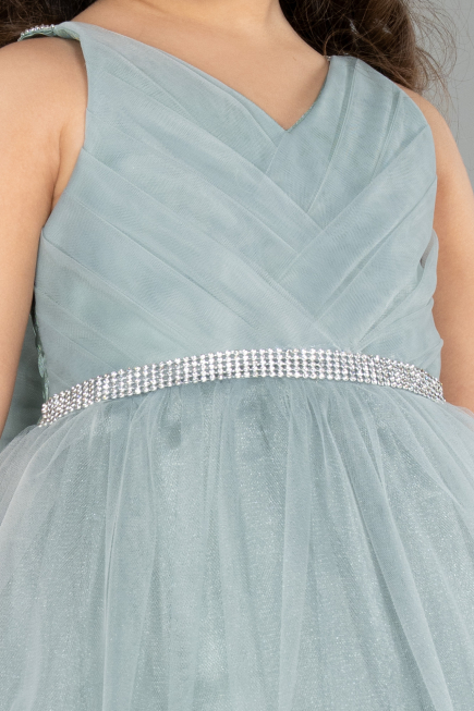 Robe de Soirée Enfants Courte Menthe ABK2567