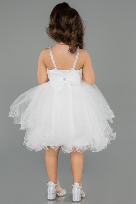 Robe de Soirée Enfants Courte Blanc ABK2569