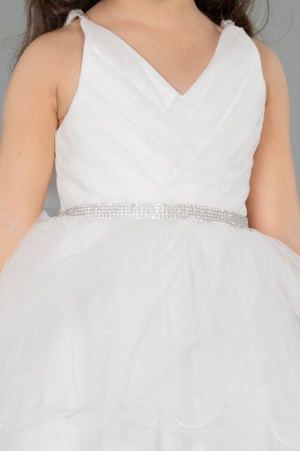 Robe de Soirée Enfants Courte Blanc ABK2569