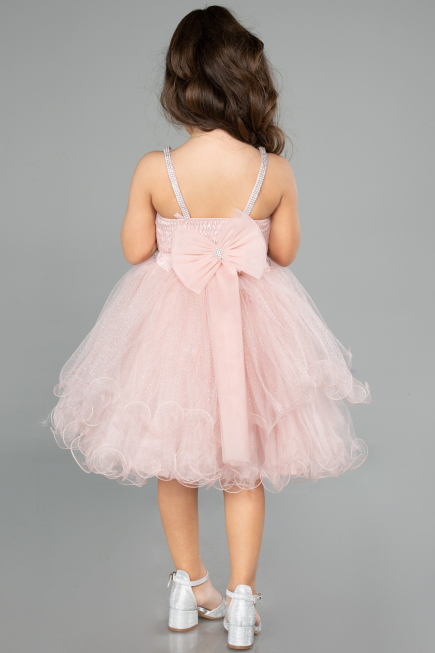 Robe de Soirée Enfants Courte Couleur Rose ABK2569