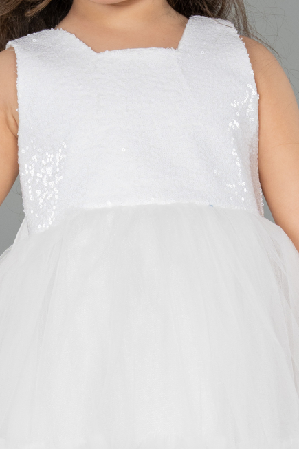 Robe de Soirée Enfants Courte Blanc ABK2570