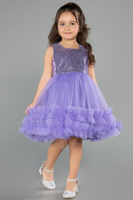 Robe de Soirée Enfants Courte Violet ABK2570