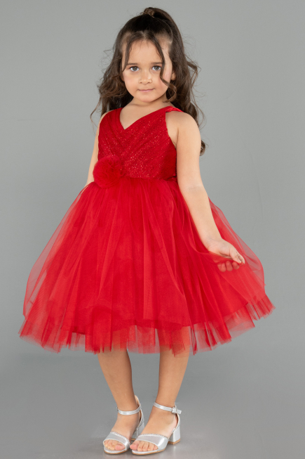 Robe de Soirée Enfants Courte Rouge ABK2571