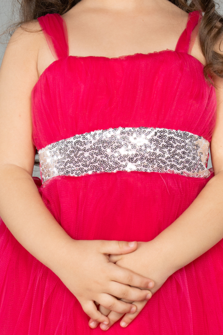Robe De Soirée Enfants Longue Fushia ABU3031