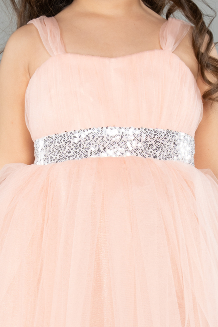 Robe De Soirée Enfants Longue Saumon ABU3031