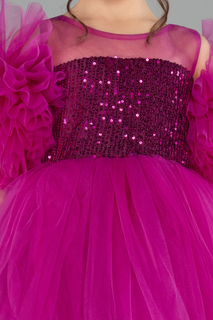 Robe de Soirée Enfants Courte Fushia ABK2572