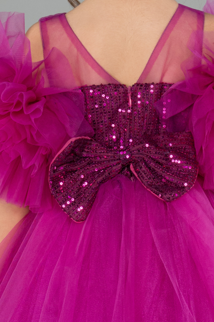 Robe de Soirée Enfants Courte Fushia ABK2572