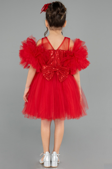Robe de Soirée Enfants Courte Rouge ABK2572