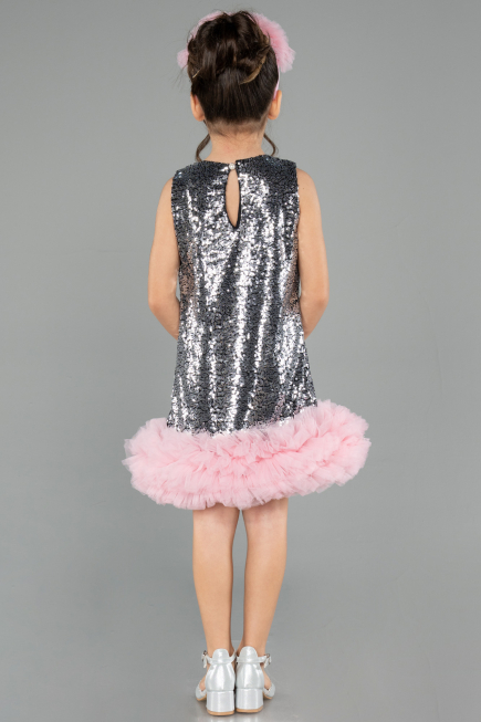 Robe de Soirée Enfants Courte Anthracite ABK2574