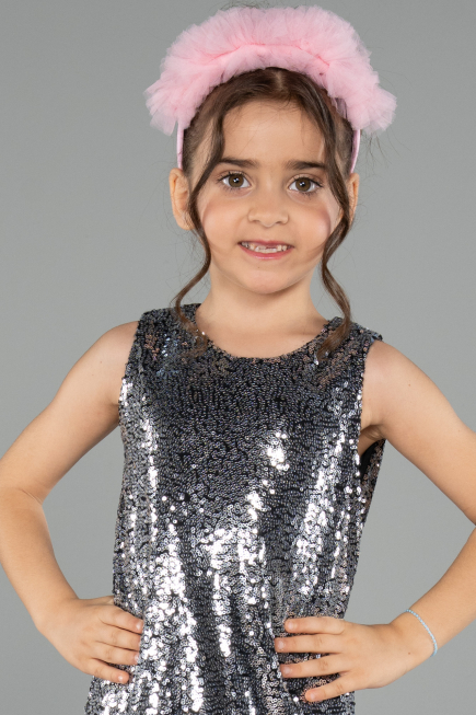 Robe de Soirée Enfants Courte Anthracite ABK2574