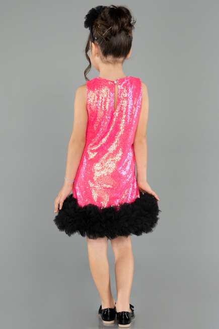 Robe de Soirée Enfants Courte Fushia ABK2574