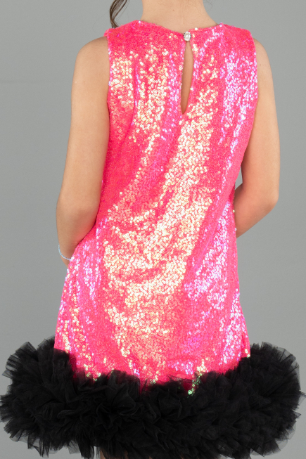 Robe de Soirée Enfants Courte Fushia ABK2574