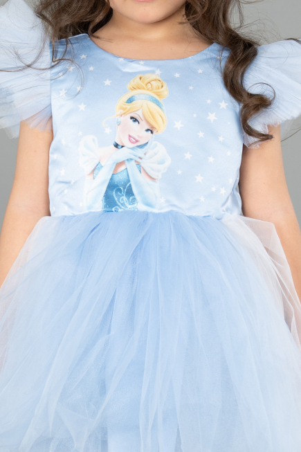 Robe de Soirée Enfants Courte Bleu ABK2575
