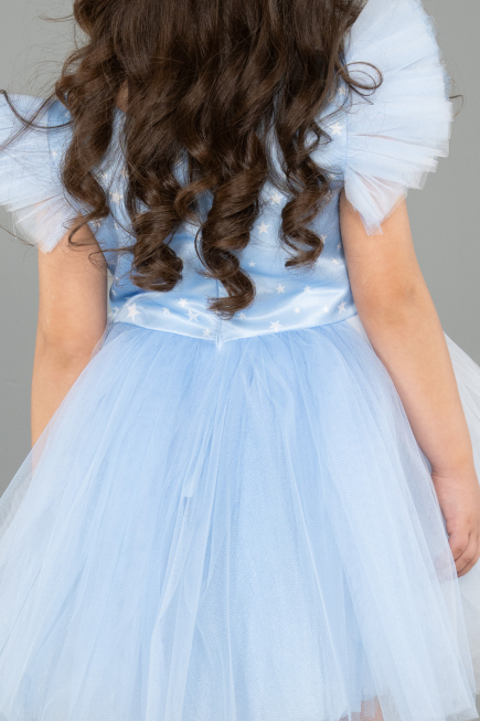Robe de Soirée Enfants Courte Bleu ABK2575