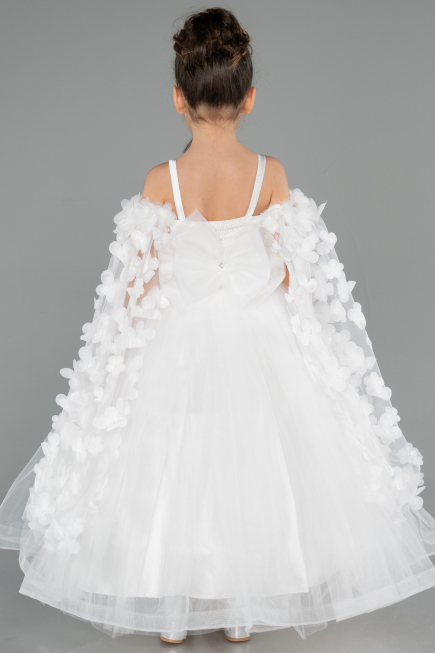 Robe de Mariage Pour Enfant Longue Blanc ABG179