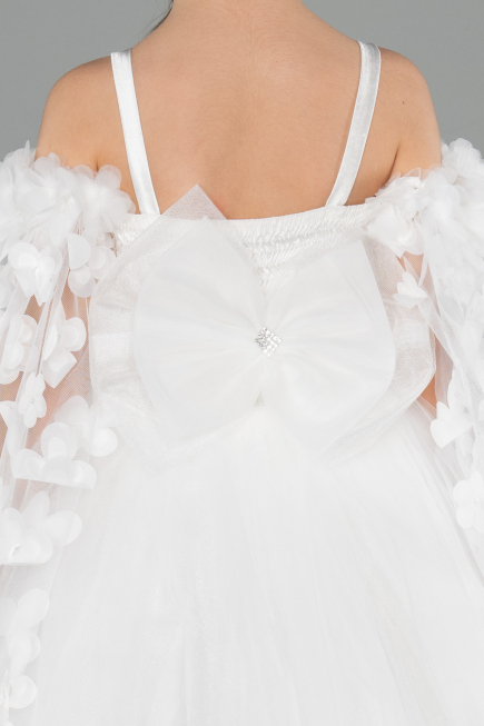 Robe de Mariage Pour Enfant Longue Blanc ABG179