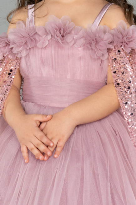 Robe de Mariage Pour Enfant Longue Poudre ABG179
