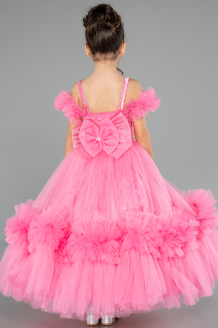 Robe de Mariage Pour Enfant Longue Rose ABG183