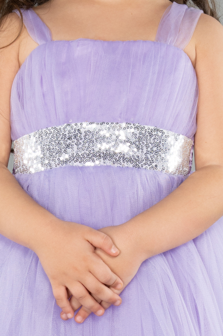 Robe De Soirée Enfants Longue Lilas ABU3031