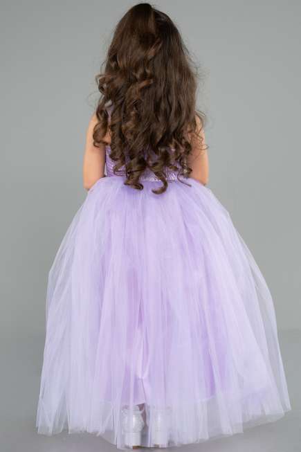Robe De Soirée Enfants Longue Lilas ABU3031