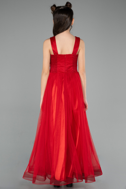 Robe de Soirée Enfants Longue Rouge ABU2447