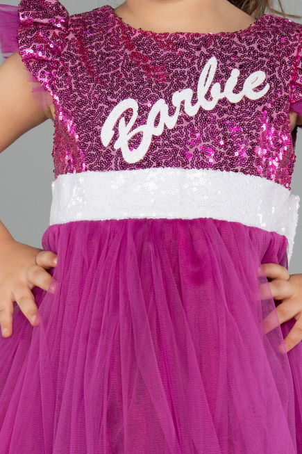 Robe de Soirée Enfants Longue Fushia ABU4033