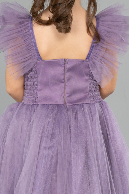 Robe de Soirée Enfants Longue Lavande ABU4239