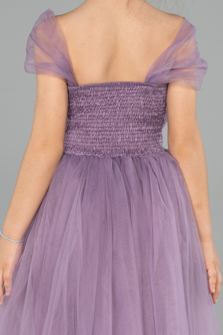 Robe De Soirée Enfants Longue Lavande ABU3566