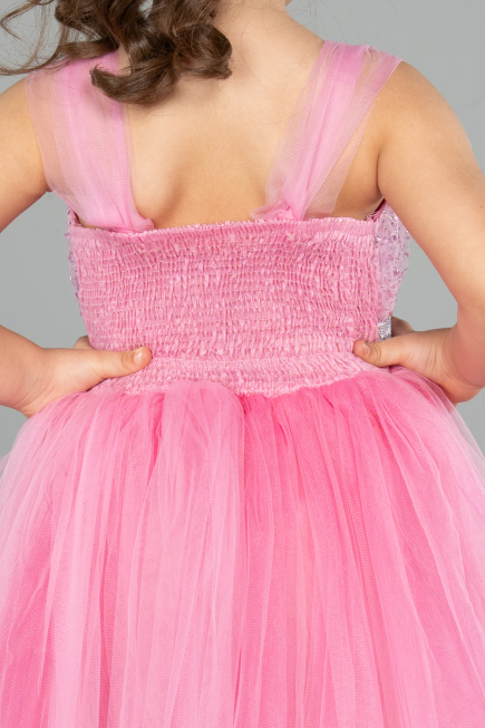 Robe de Soirée Enfants Longue Rose ABU3566