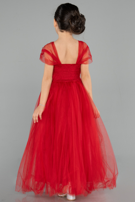 Robe de Soirée Enfants Longue Rouge ABU3566