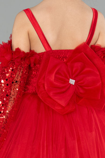 Robe de Mariage Pour Enfant Longue Rouge ABG179