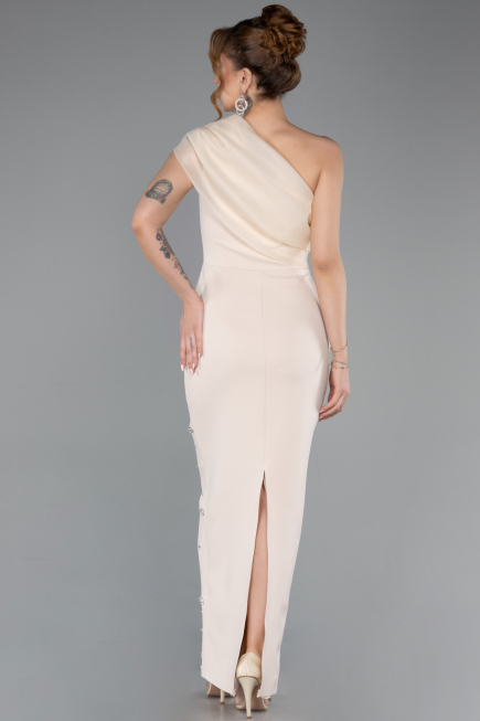 Robe De Cérémonie Midi Beige ABK2337
