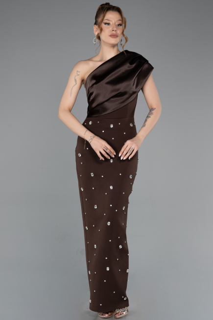 Robe De Cérémonie Midi Brun ABK2337