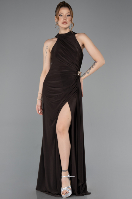 Robe de Soirée Longue Brun ABU5918