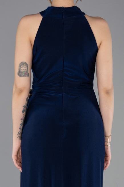 Robe de Soirée Longue Bleu Marine ABU5918