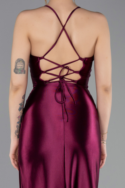 Robe De Soirée Longue Prune ABU3247