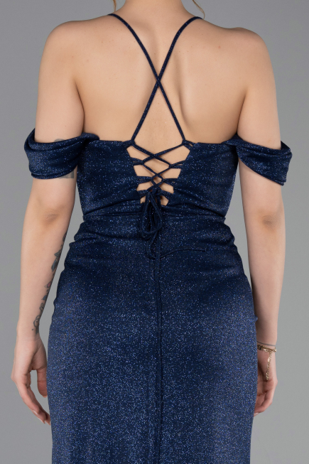 Robe de Soirée Longue Bleu Marine ABU5925