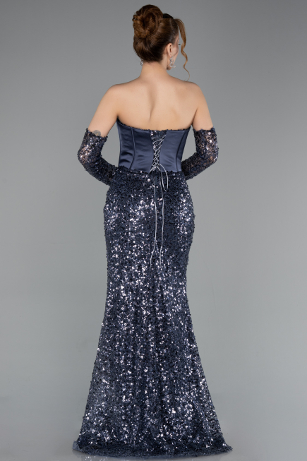 Robe Queue de Poisson Longue Squameuse Anthracite ABU5927