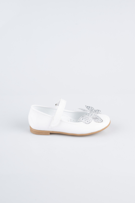 Chaussure Plate Cuir Verni Blanc ORR3100