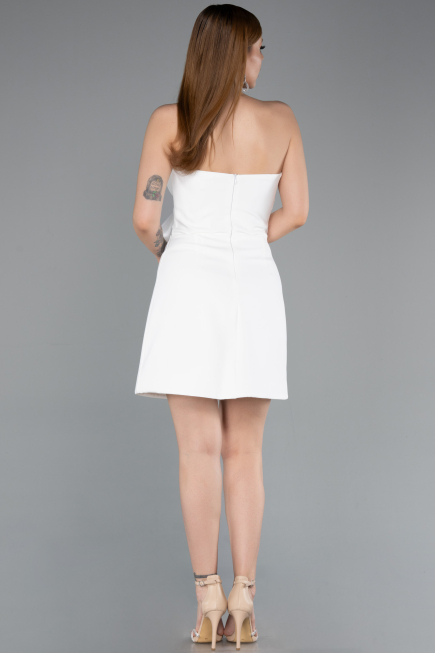 Robe de Cérémonie Courte Blanc ABK2582