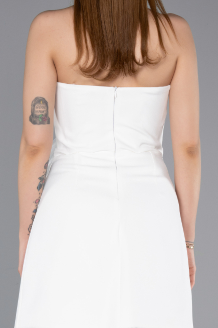 Robe de Cérémonie Courte Blanc ABK2582