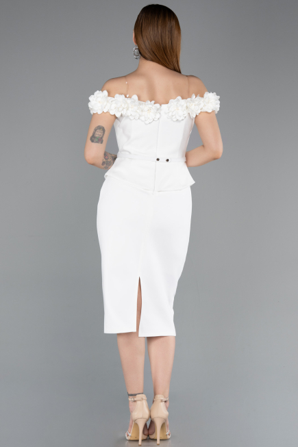 Robe de Cérémonie Midi Blanc ABK2583