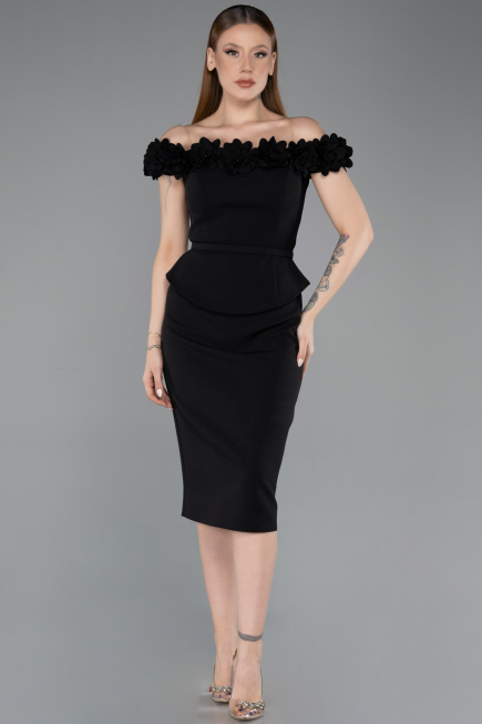 Robe de Cérémonie Midi Noir ABK2583