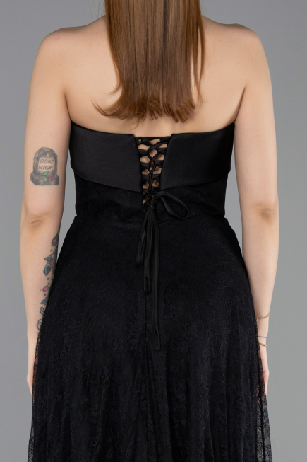 Robe de Soirée Longue Dantelle Noir ABU5943